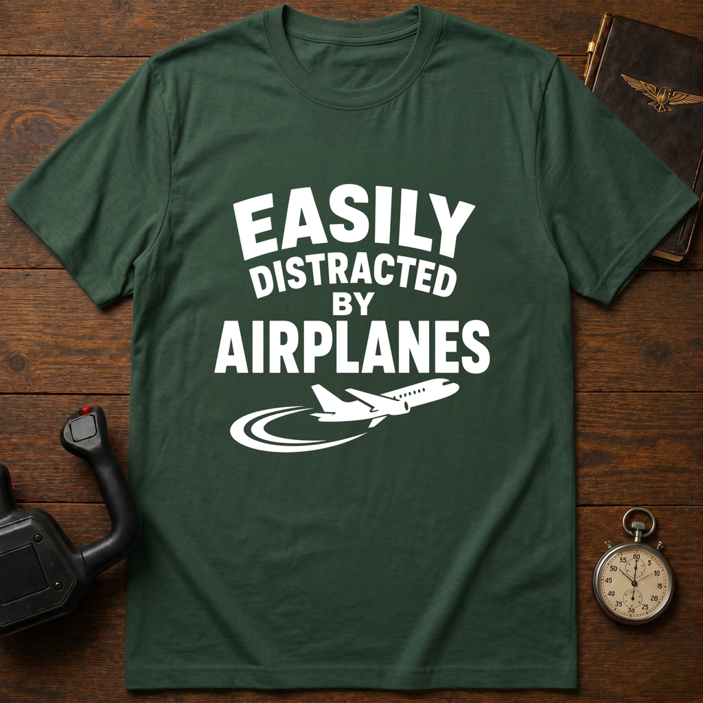 Easily Distracted By Airplanes T-Shirt