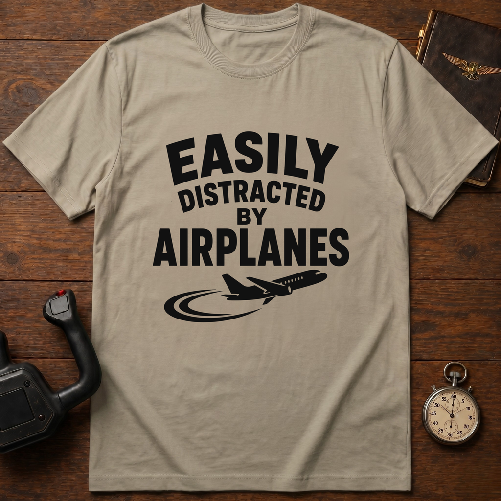 Easily Distracted By Airplanes T-Shirt