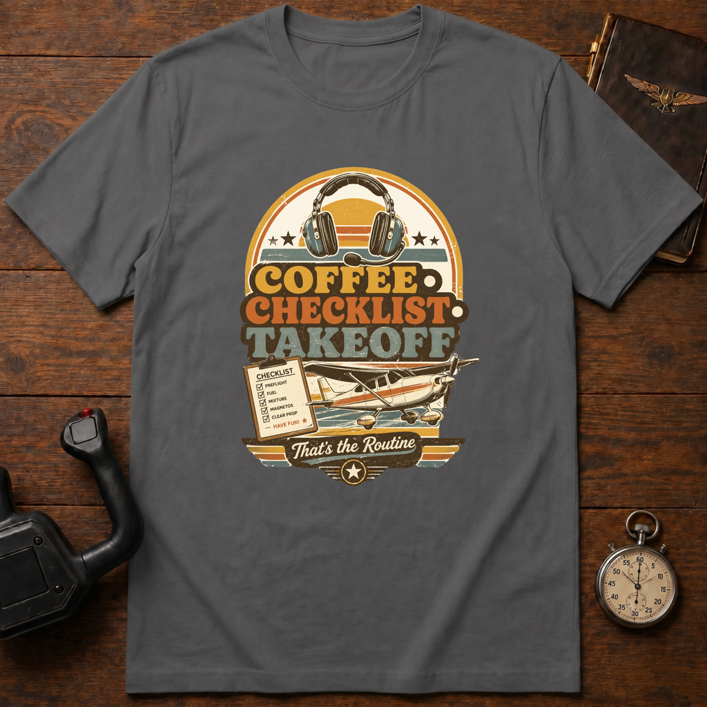 Coffee. Checklist. Takeoff T-Shirt