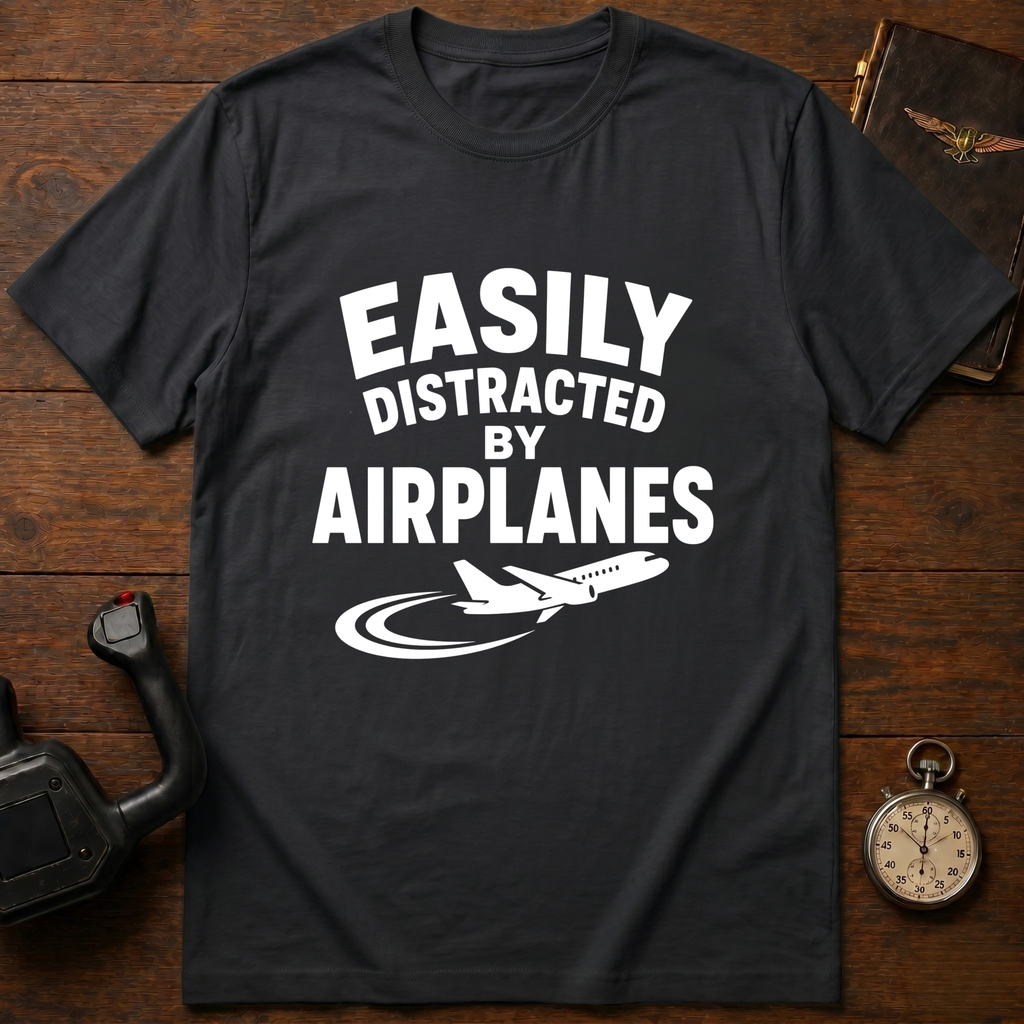 Easily Distracted By Airplanes T-Shirt
